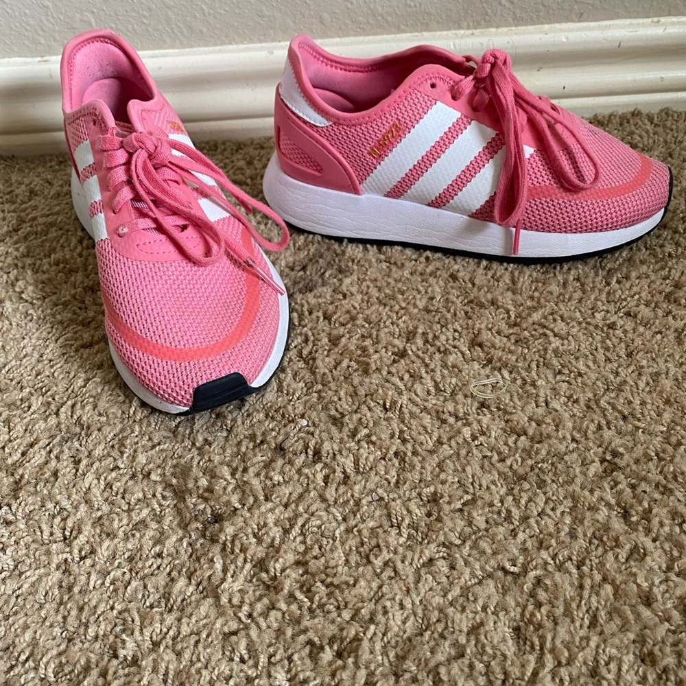 pink Adidas sneakers